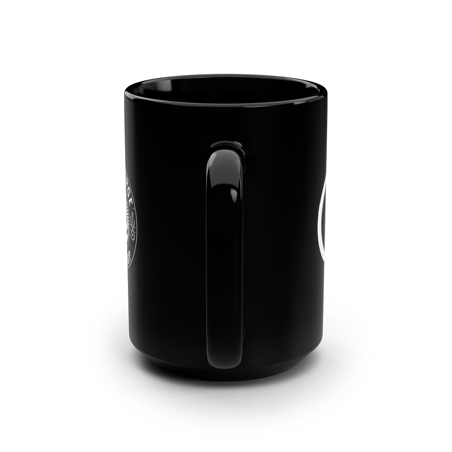 Power Forge 15oz Mug - Power Symbol Touch Mark Personalized Coffee Cup, Workshop Merch, Black Mug