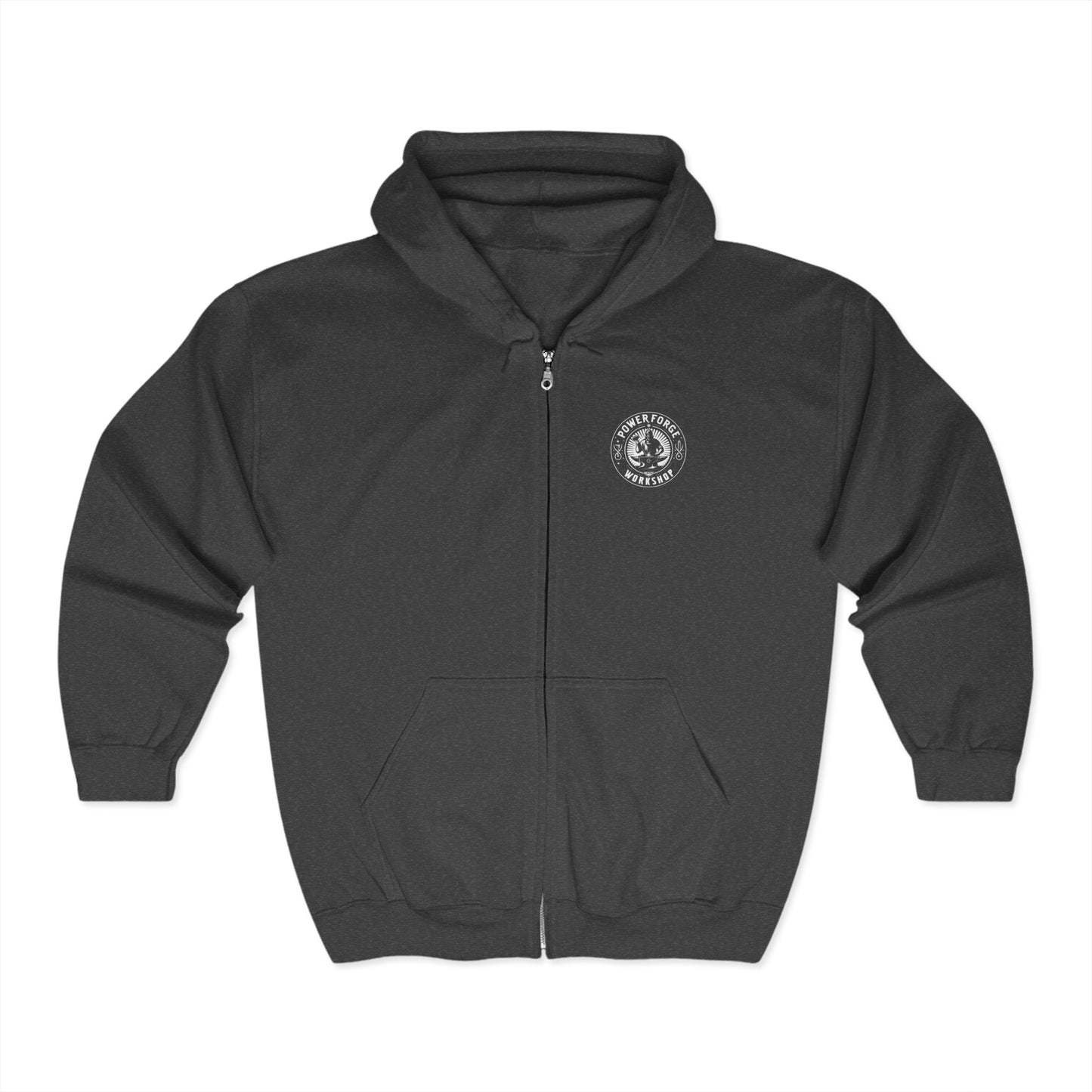 Power Forge & Workshop Unisex Full Zip Hooded Sweatshirt