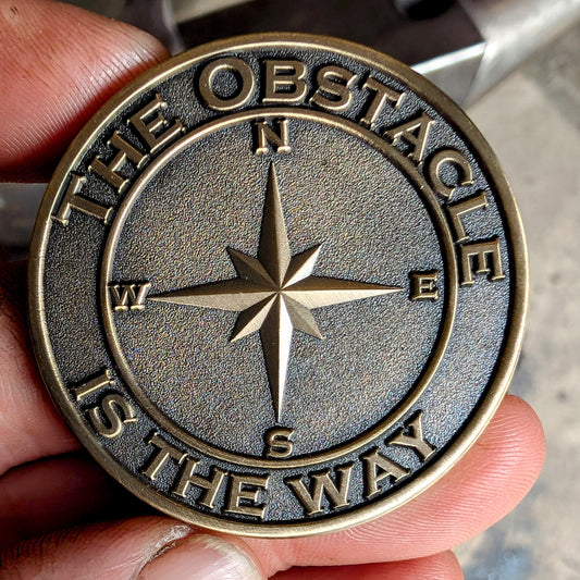 "The Obstacle is the Way & Embrace the Suck" Inspirational Stoic Coin