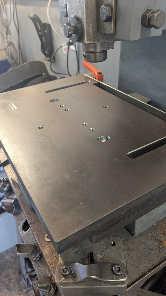Right Side View of Clamp Style Base Plate for Karachi Fly Press