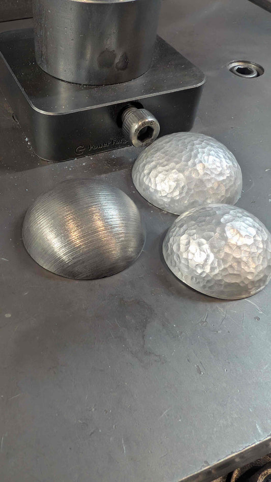 Three metal cold forged coffee spoons