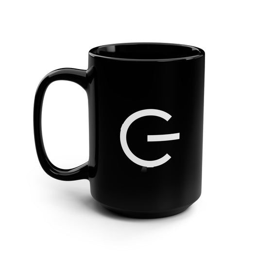 Power Forge 15oz Mug - Power Symbol Touch Mark Personalized Coffee Cup, Workshop Merch, Black Mug
