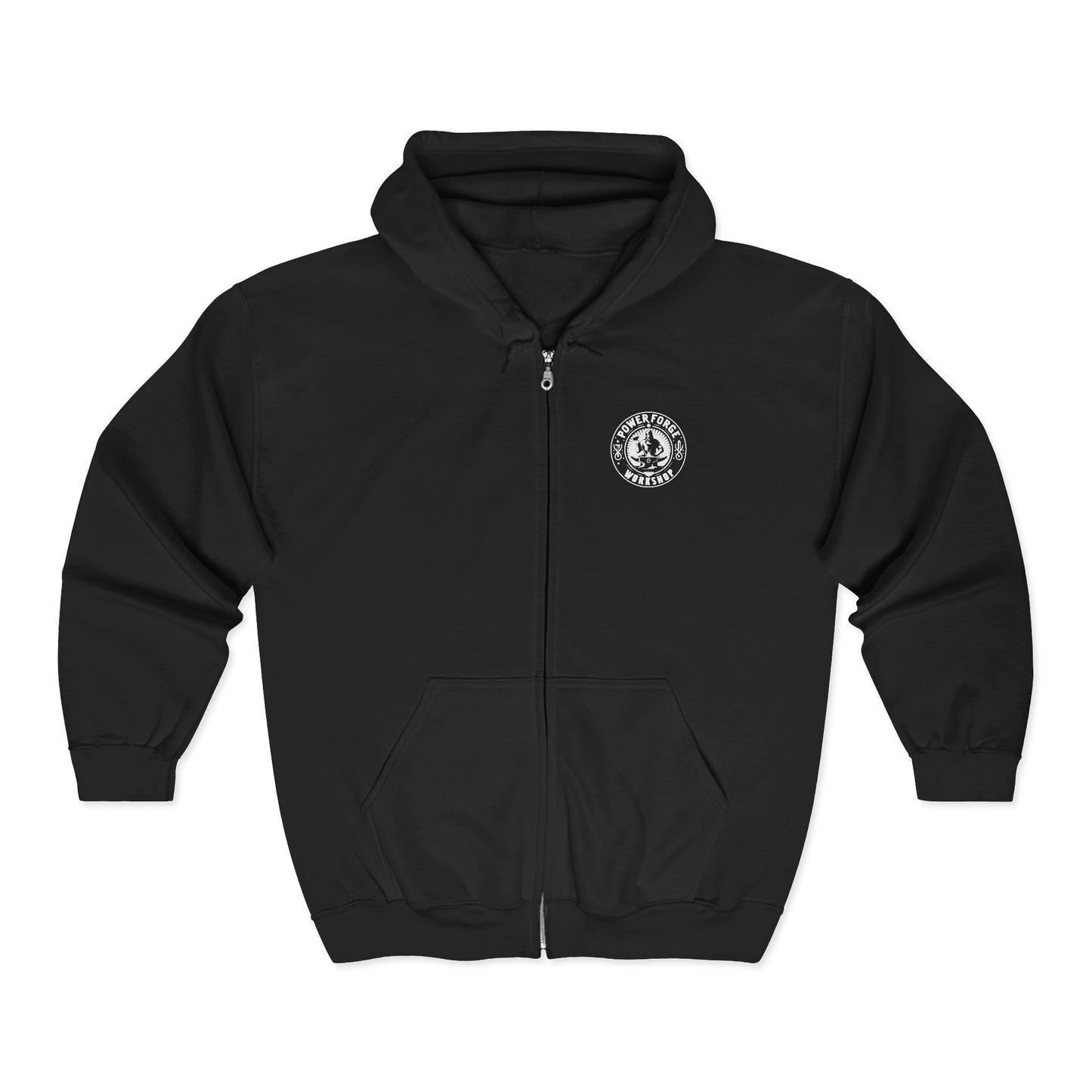 Power Forge & Workshop Unisex Full Zip Hooded Sweatshirt