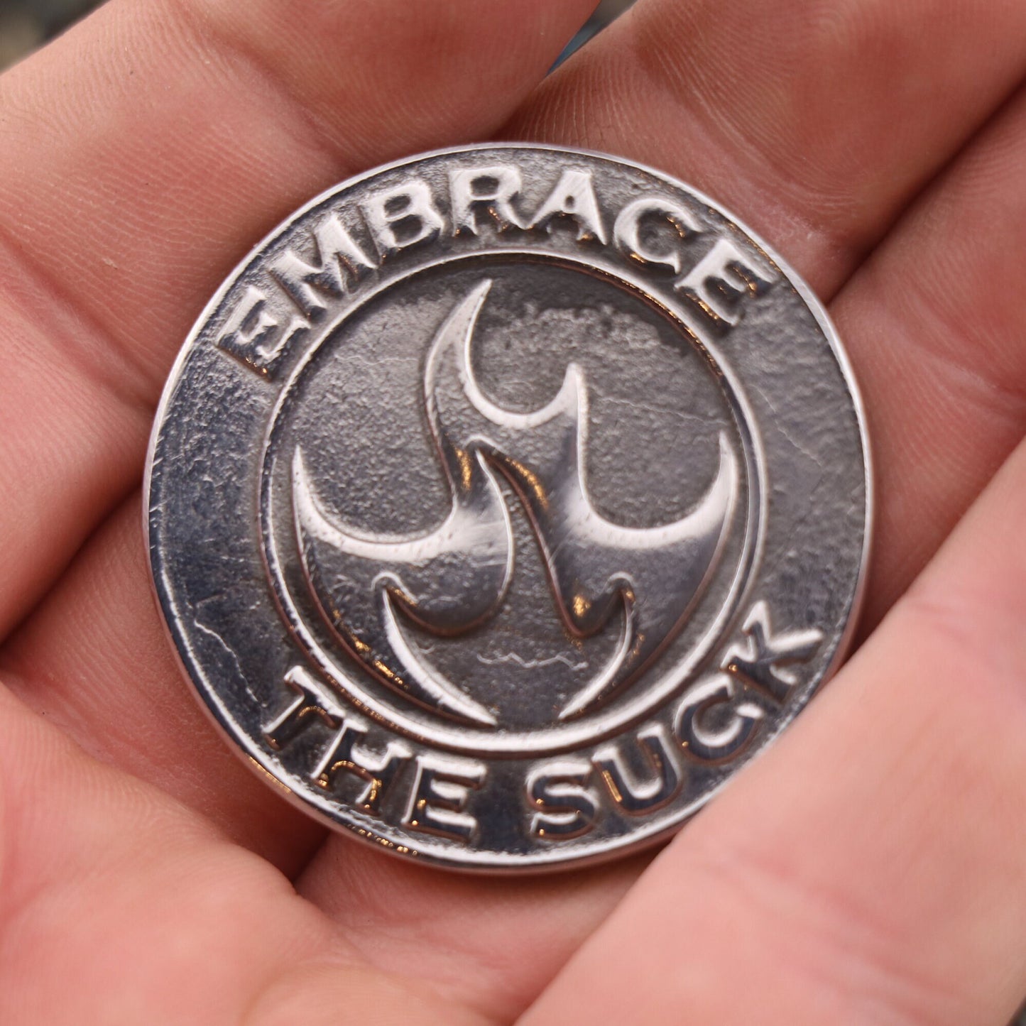 Forged Stoic Coin - "The Obstacle is the Way" & "Embrace the Suck"