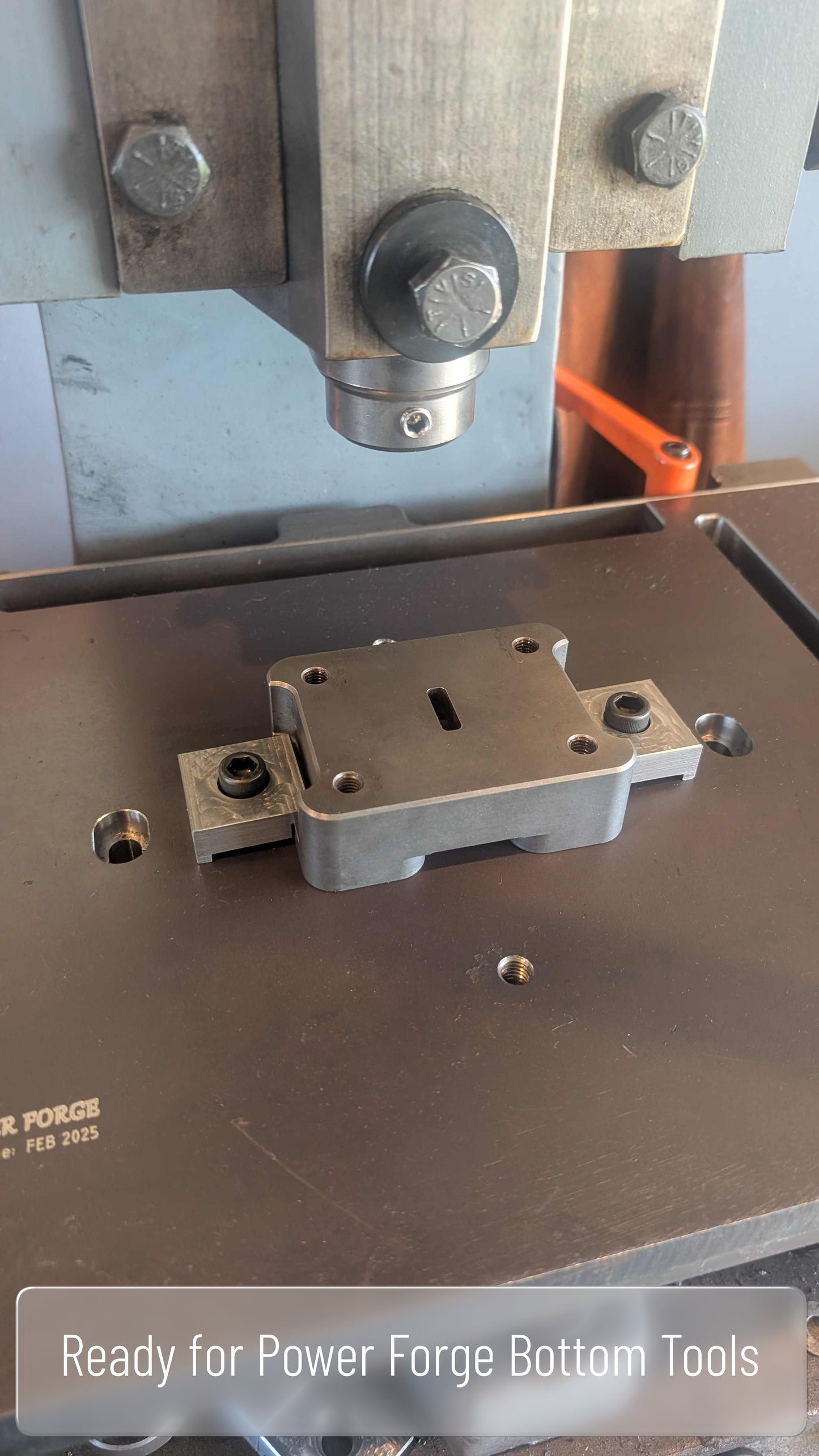 Fly Press Base Plate Show with Optional Bottom Tooling Slot Die