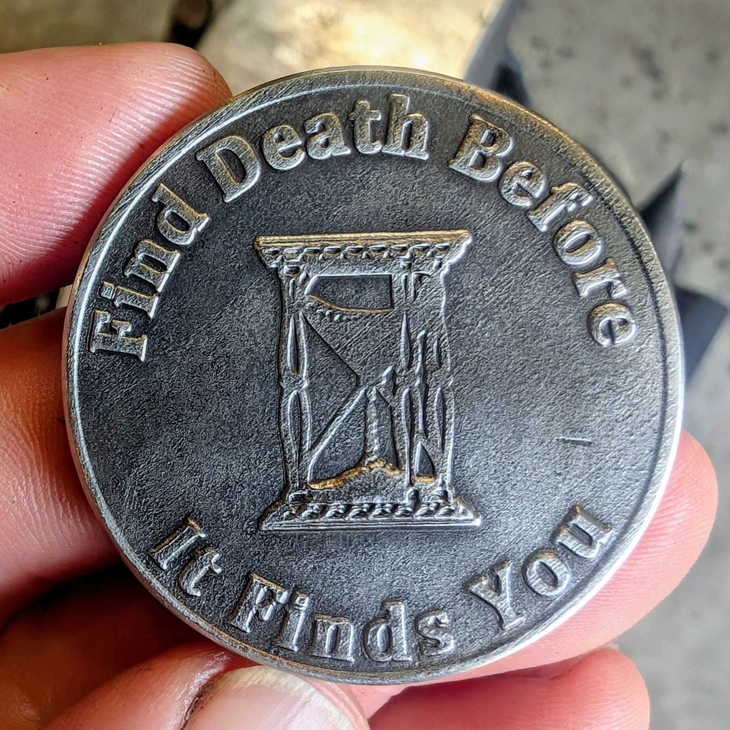 "Memento Mori" Forged Stainless Steel Coin