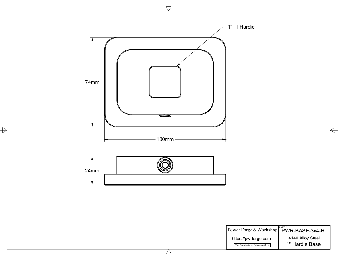 Hardie‑Ready 1‑Inch Tool Holder for Zero‑Point & Clamp‑Style Base Plates – 4140 Steel