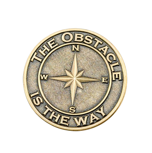 Inspirational Stoic Coin - The Obstacle is the Way & Embrace the Suck