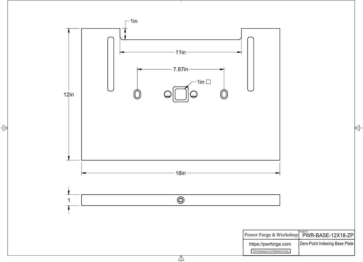 Zero‑Point Indexing Base Plate – 12″ × 18″ × 1″ - for #5 Karachi Fly Press