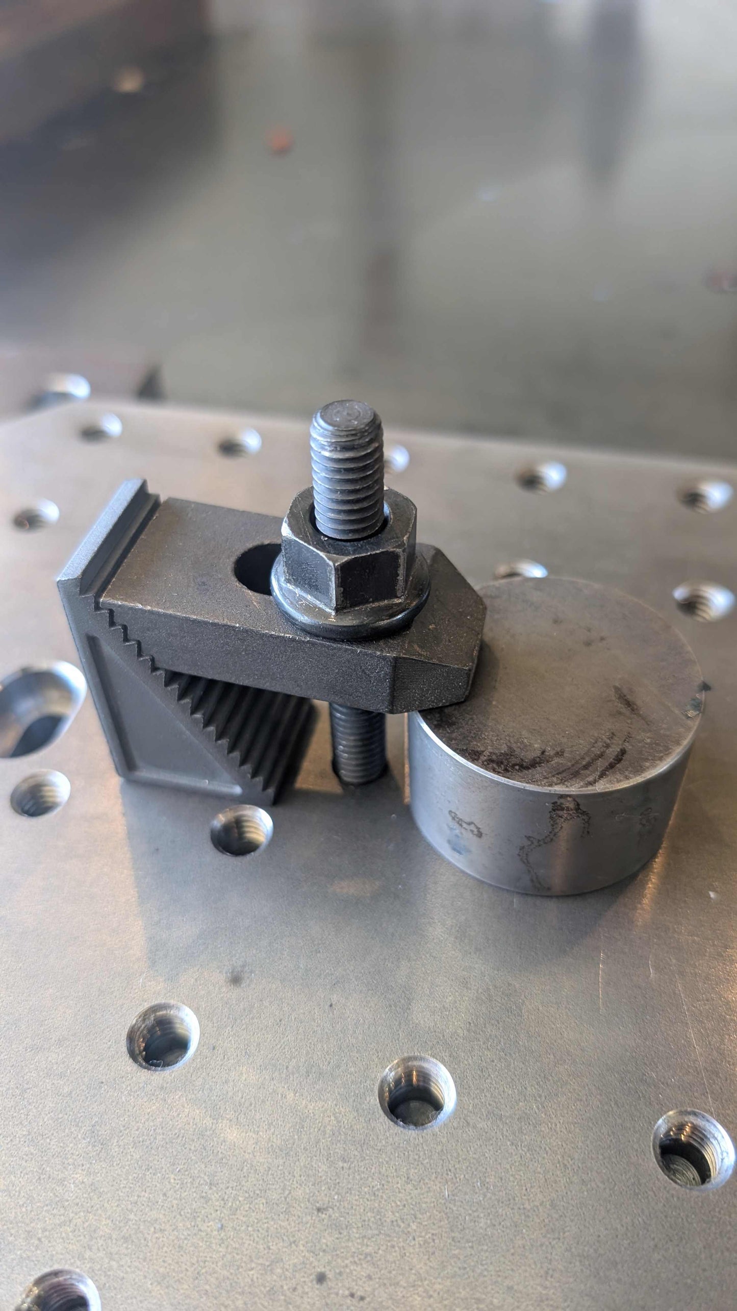 Fixture Plate Compatible with 3/8"-16 Toe Clamps to tight down bottom tools and unique set ups on Fly Press