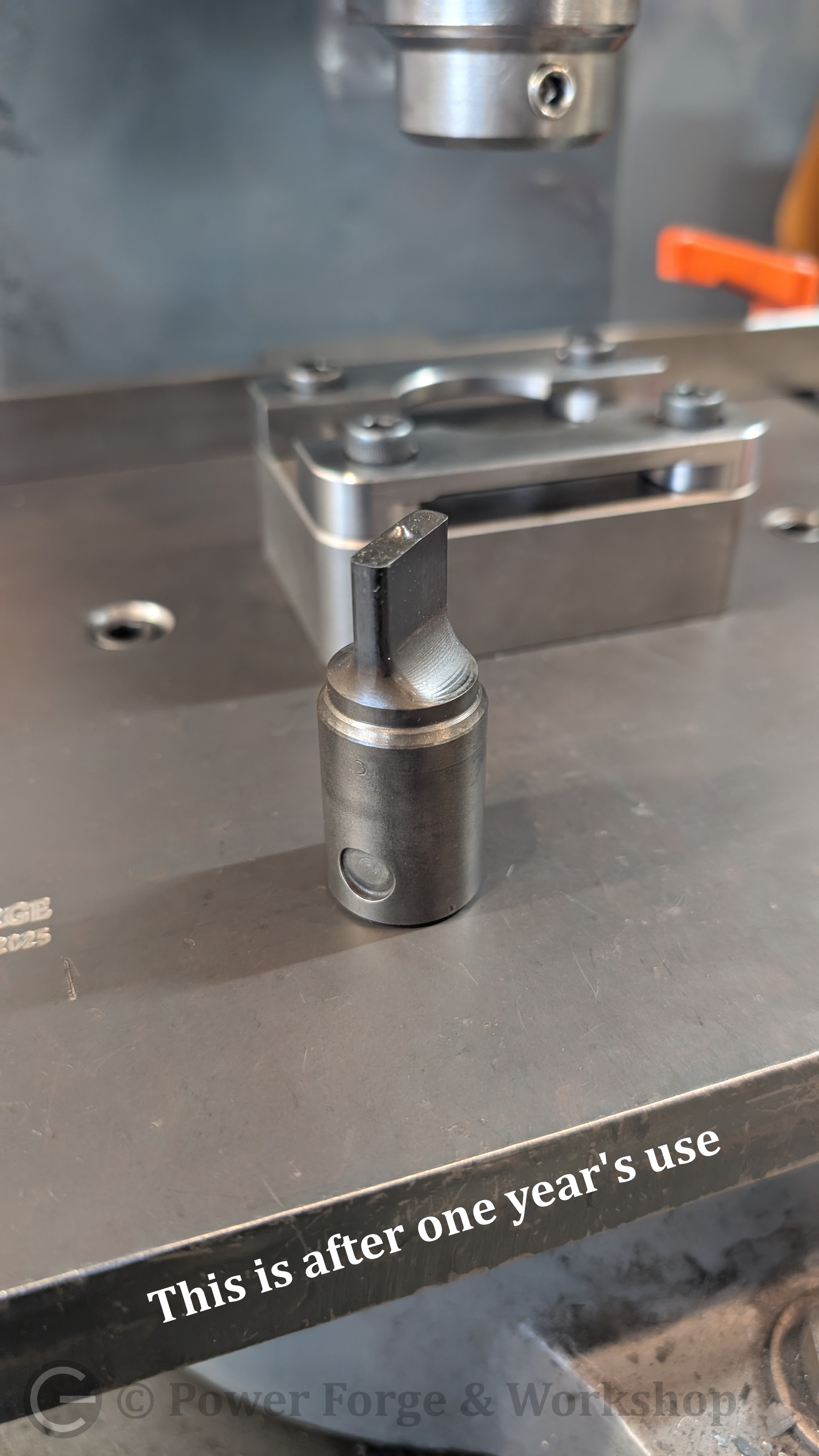 a 6 x 20 mmm slot punch with Power Forge & Workshop branding