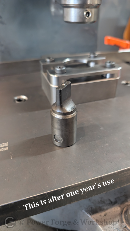 a 6 x 20 mmm slot punch with Power Forge & Workshop branding