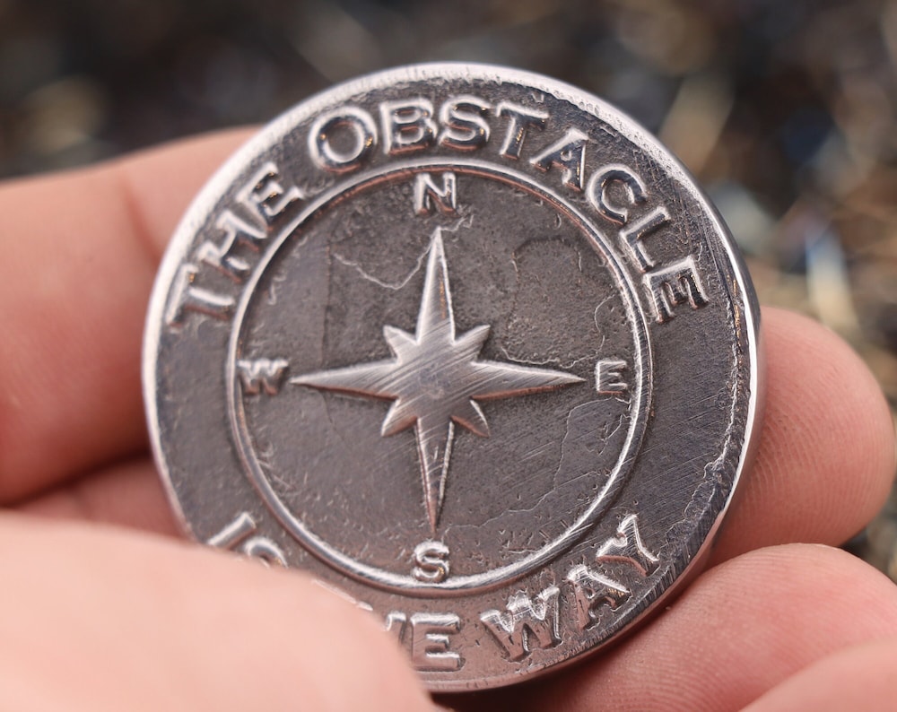 Forged Stoic Coin - "The Obstacle is the Way" & "Embrace the Suck"